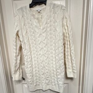 J Jill Chunky Cable Knit Chenille Sweater Super Soft Crew Neck Sweater